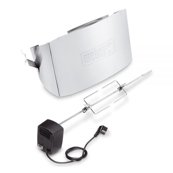 Girarrosto elettrico in acciaio inox compatibile con tutti i barbecue Weber Q della serie 3000