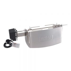 Girarrosto elettrico in acciaio inox compatibile con tutti i barbecue Weber Q della serie 1000