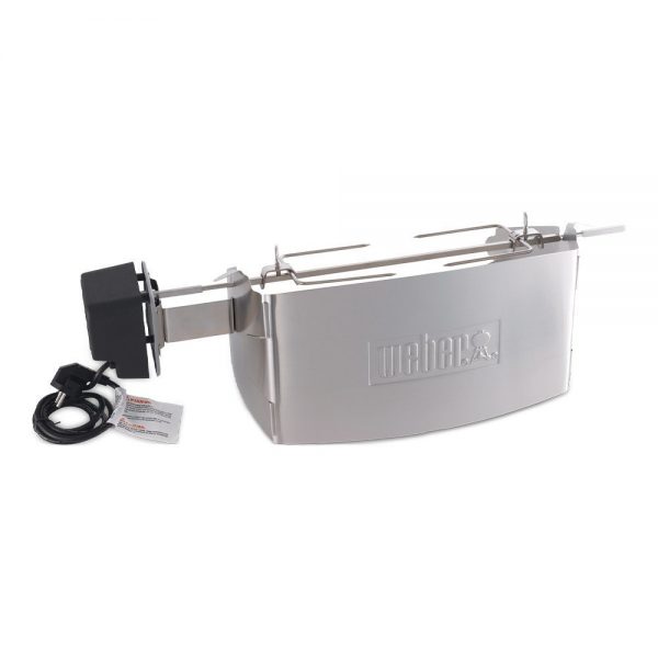 Girarrosto elettrico in acciaio inox compatibile con tutti i barbecue Weber Q della serie 1000