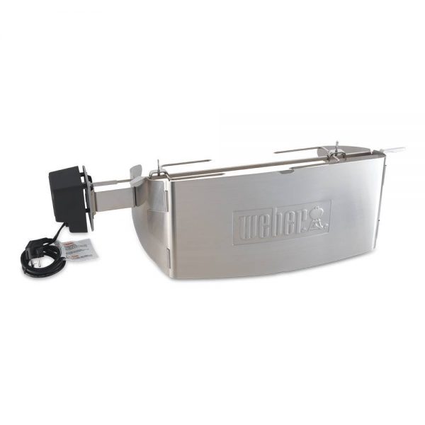 Girarrosto elettrico in acciaio inox compatibile con tutti i barbecue Weber Q della serie 2000