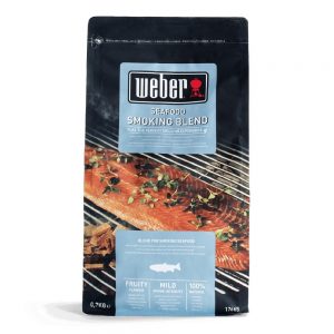 Miscela di chips di legno di latifoglie e di alberi da frutto, specifica per affumicare pesce e frutti di mare