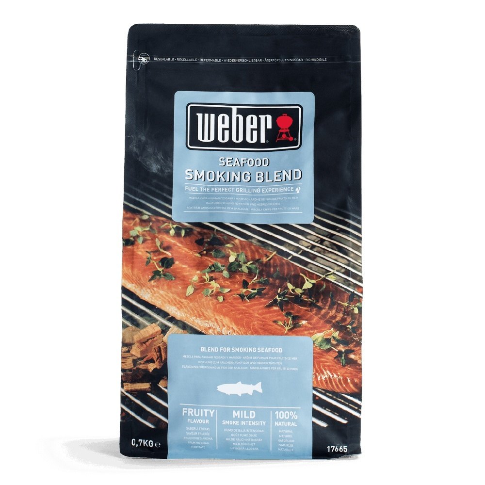 Miscela di chips di legno di latifoglie e di alberi da frutto, specifica per affumicare pesce e frutti di mare