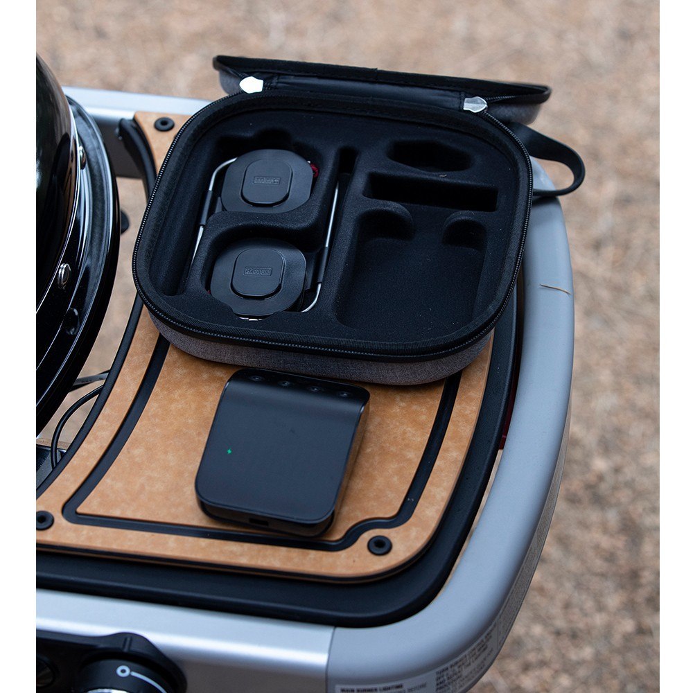 custodia grigia con zip per termometro wifi weber connect