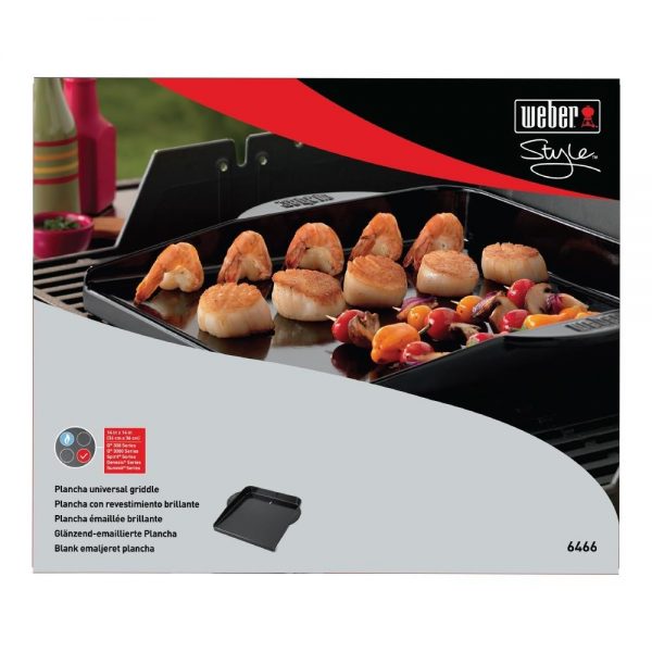 Piastra in ghisa smaltata con sistema di raccolta del grasso compatibile con tutti i barbecue a gas Weber