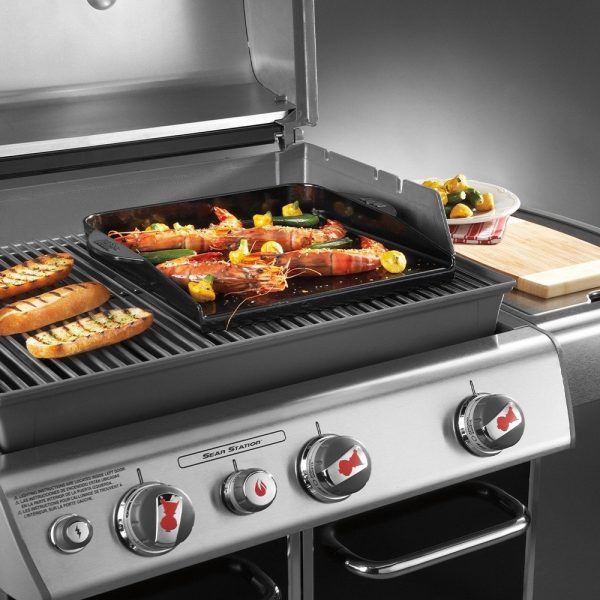 Piastra in ghisa smaltata con sistema di raccolta del grasso compatibile con tutti i barbecue a gas Weber