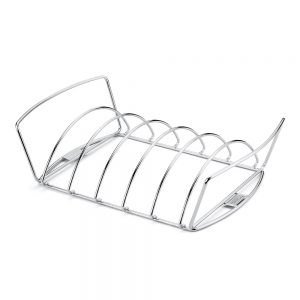 Supporto di cottura premium in acciaio inox ideale per costine e arrosti.