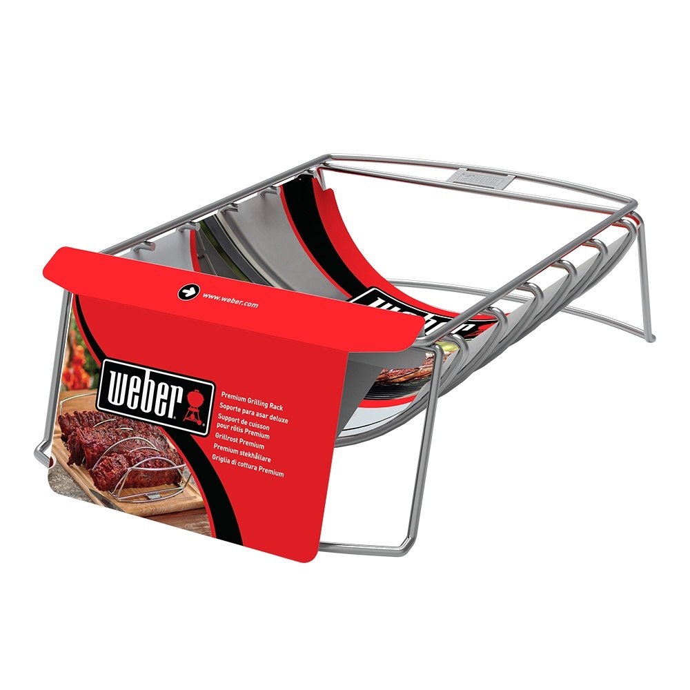 Supporto di cottura premium in acciaio inox ideale per costine e arrosti.