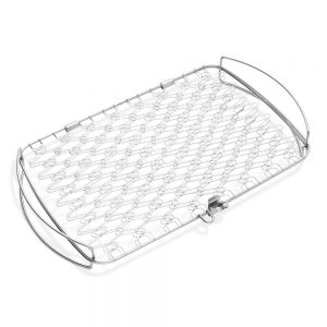 Graticola in acciaio inox ideale per grigliare pesce, verdure e altri piccoli alimenti sul barbecue
