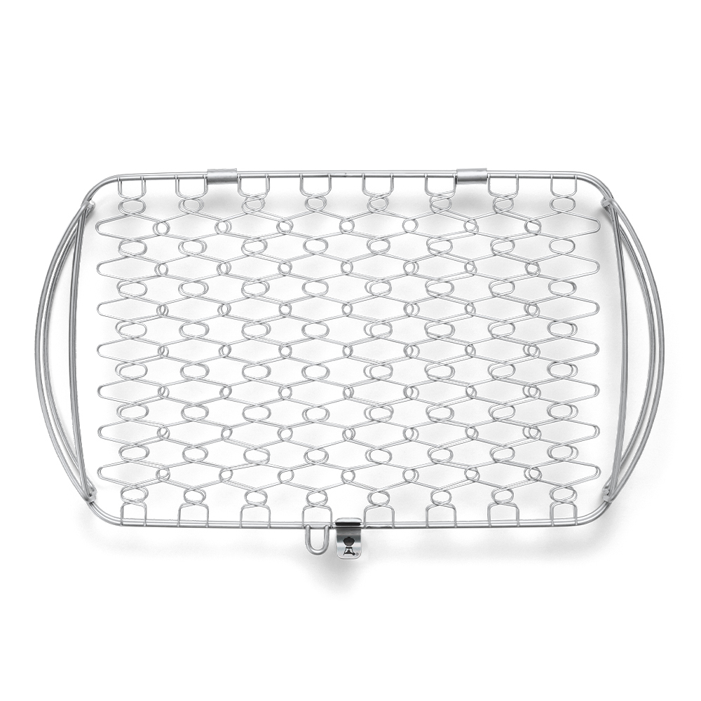 Graticola in acciaio inox ideale per grigliare pesce, verdure e altri piccoli alimenti sul barbecue