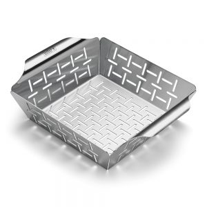 Vassoio di cottura deluxe in acciaio inox con manici compatibile con tutti i modelli di barbecue.