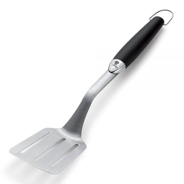 Spatola in acciaio inox per barbecue con impugnatura antiscivolo soft-touch.