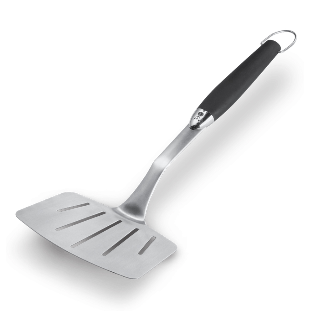 Spatola in acciaio inox con testa ampia e impugnatura antiscivolo soft-touch.