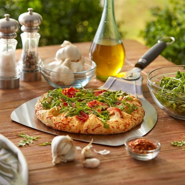 Robusta pala per pizza in acciaio inox per introdurre ed estrarre la pizza dal barbecue