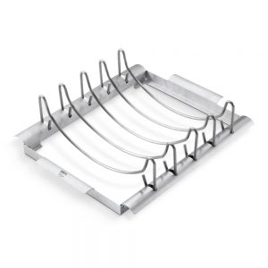 Supporto di cottura deluxe in acciaio cromato ideale per costine e arrosti.