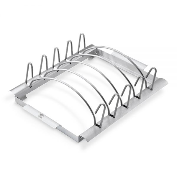 Supporto di cottura deluxe in acciaio cromato ideale per costine e arrosti.