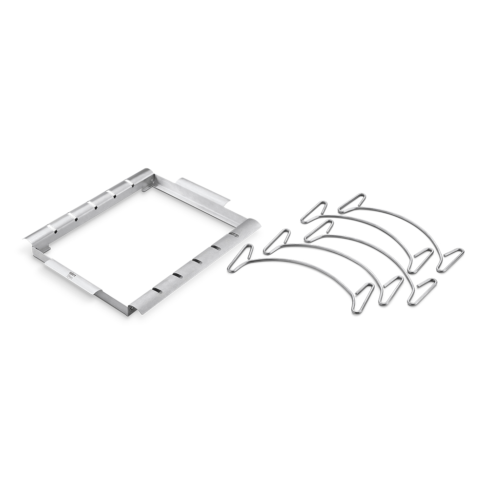 Supporto di cottura deluxe in acciaio cromato ideale per costine e arrosti.