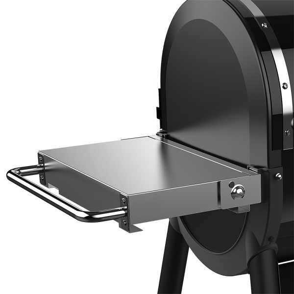Tavolo laterale pieghevole in acciaio inox compatibile con tutti i modelli di barbecue a pellet Weber Smokefire