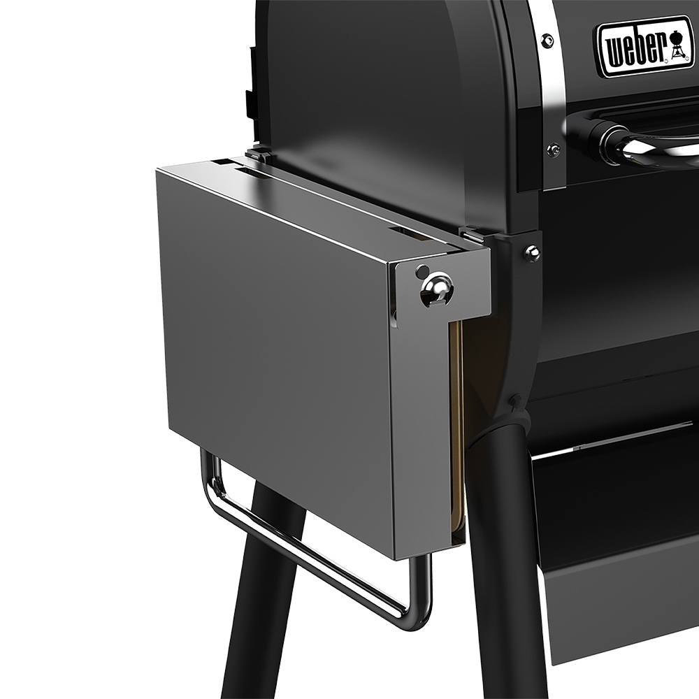 Tavolo laterale pieghevole in acciaio inox compatibile con tutti i modelli di barbecue a pellet Weber Smokefire