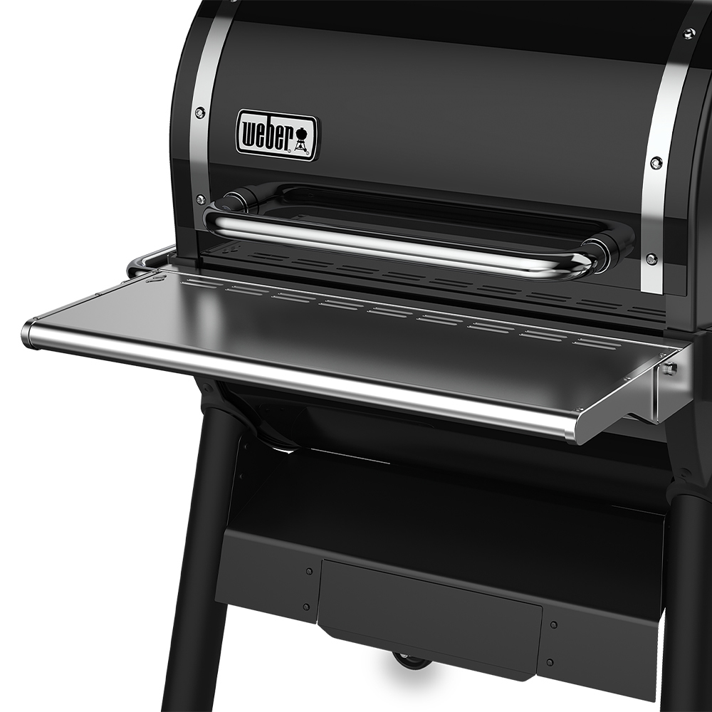 Ripiano frontale pieghevole in acciaio inox compatibile con i barbecue a pellet Weber Smokefire EX4