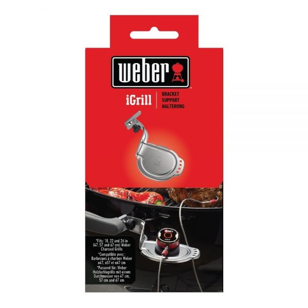 Staffa di supporto in acciaio inox per iGrill compatibile con tutti i barbecue a carbone Weber.