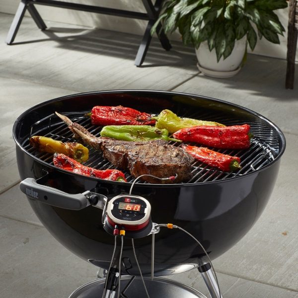 Staffa di supporto in acciaio inox per iGrill compatibile con tutti i barbecue a carbone Weber.