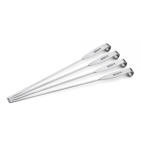 Set di 4 spiedini in acciaio inox da utilizzare in abbinamento con il supporto di cottura sospeso ETGS (Elevations Tiered Grilling System).