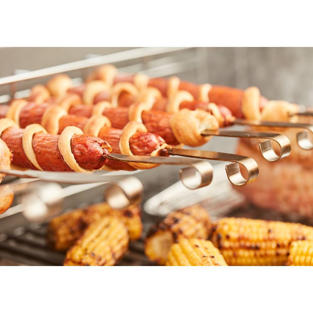 Set di 4 spiedini in acciaio inox da utilizzare in abbinamento con il supporto di cottura sospeso ETGS (Elevations Tiered Grilling System).