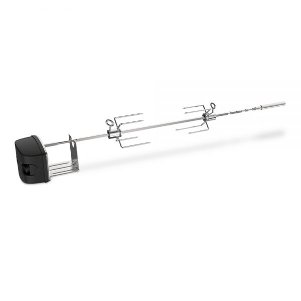 Girarrosto elettrico in acciaio inox compatibile con tutti i modelli di barbecue a gas Genesis II a 2 e 3 bruciatori e Genesis serie 300.