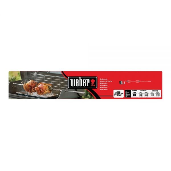 Girarrosto elettrico in acciaio inox compatibile con tutti i modelli di barbecue a gas Genesis II a 2 e 3 bruciatori e Genesis serie 300.