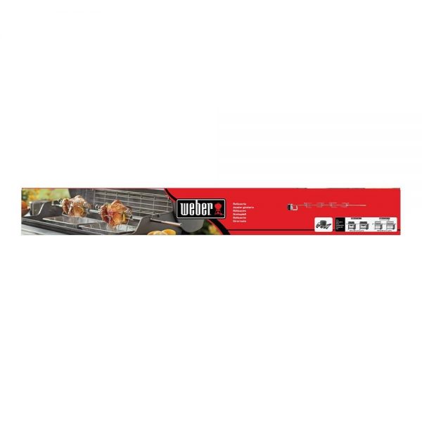 Girarrosto elettrico in acciaio inox compatibile con tutti i modelli di barbecue a gas Genesis II a 4 e 6 bruciatori.