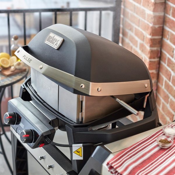 Girarrosto elettrico in acciaio inox per barbecue Weber Pulse