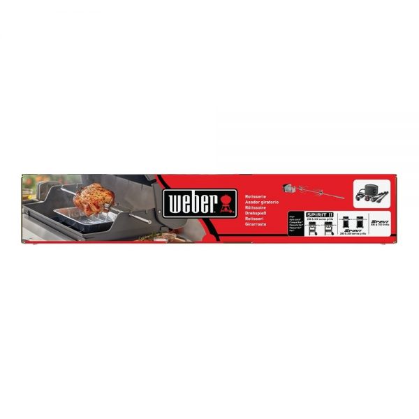 Girarrosto elettrico in acciaio inox compatibile con tutti i modelli di barbecue a gas Spirit II e Spirit.