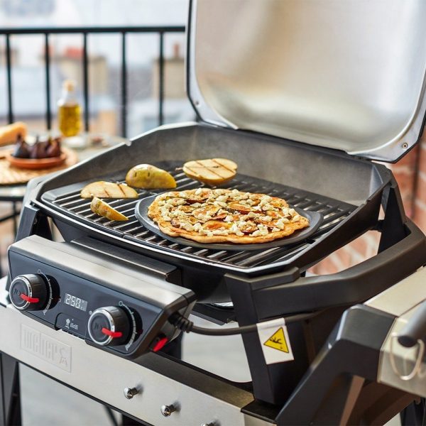 Piastra antiaderente in ceramica Stoneware per pizza, compatibile con tutti i barbecue Weber.