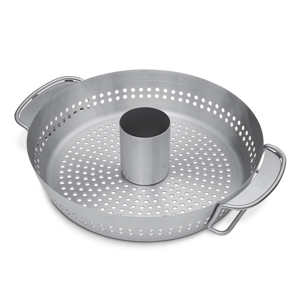 Supporto di cottura per pollo in acciaio inox Gourmet Barbecue System compatibile con tutti i barbecue GBS Weber.
