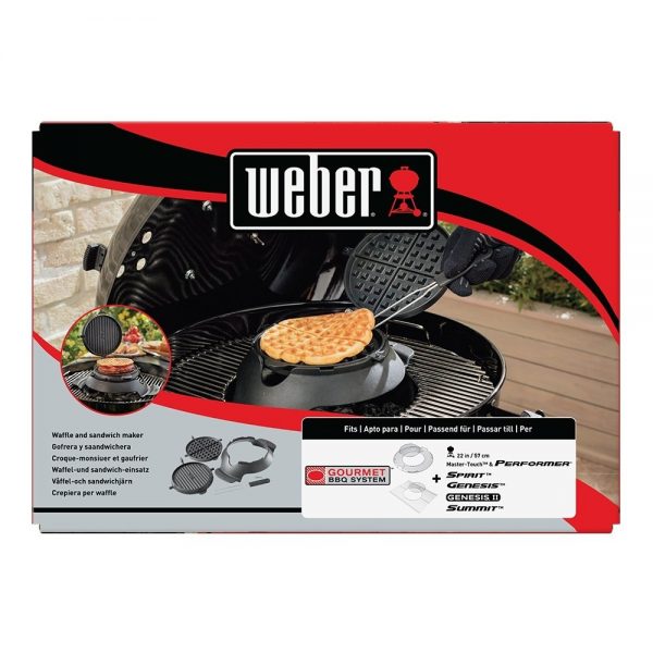 Accessorio in ghisa smaltata per waffle e sandwich Gourmet Barbecue System compatibile con tutti i barbecue GBS Weber.