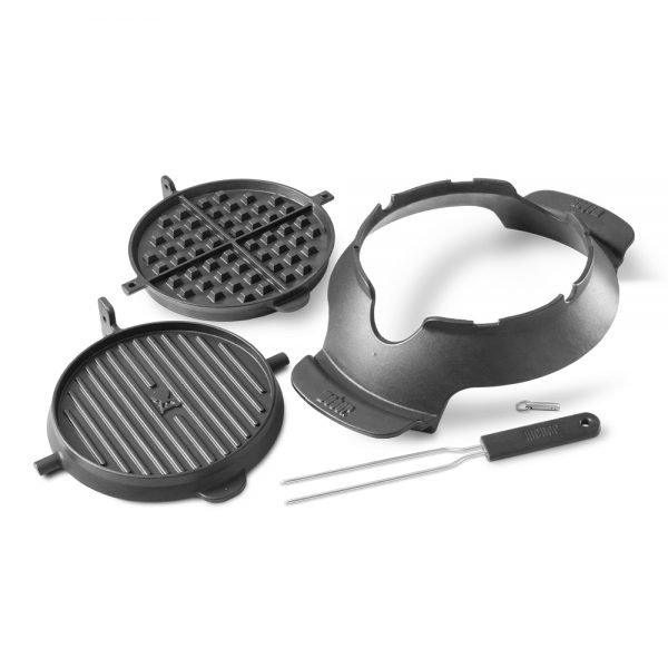 Accessorio in ghisa smaltata per waffle e sandwich Gourmet Barbecue System compatibile con tutti i barbecue GBS Weber.