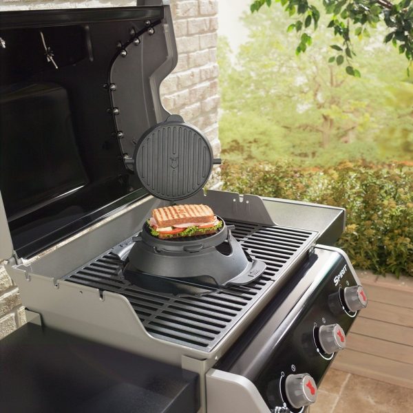 Accessorio in ghisa smaltata per waffle e sandwich Gourmet Barbecue System compatibile con tutti i barbecue GBS Weber.