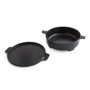 Cocotte 2 in 1 in ghisa smaltata Gourmet Barbecue System compatibile con tutti i barbecue GBS Weber