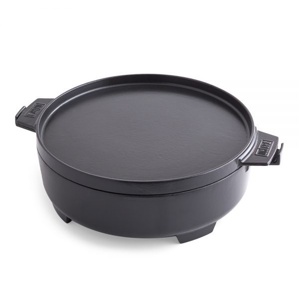 Cocotte 2 in 1 in ghisa smaltata Gourmet Barbecue System compatibile con tutti i barbecue GBS Weber
