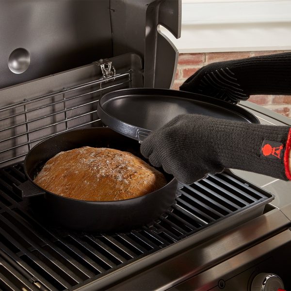 Cocotte 2 in 1 in ghisa smaltata Gourmet Barbecue System compatibile con tutti i barbecue GBS Weber