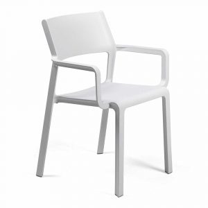 Sedia con Braccioli Impilabile Trill Armchair in Resina Nardi - Bianco