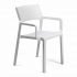 Sedia con Braccioli Impilabile Trill Armchair in Resina Nardi - Bianco