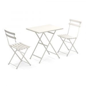 Set Arc en Ciel, 2 Sedie + Tavolino 70x50 cm Emu - Bianco