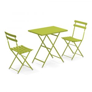 Set Arc en Ciel, 2 Sedie + Tavolino 70x50 cm Emu - Verde