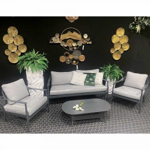 Salotto da Esterno Clay in Alluminio Giardinia Outdoor - Antracite