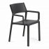 Sedia con Braccioli Impilabile Trill Armchair in Resina Nardi - Antracite