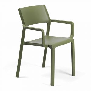 Sedia con Braccioli Impilabile Trill Armchair in Resina Nardi - Agave