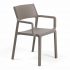 Sedia con Braccioli Impilabile Trill Armchair in Resina Nardi - Tortora