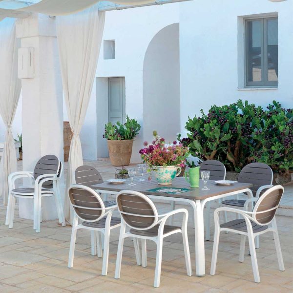 Tavolo allungabile Alloro 140/210x100 cm Nardi - Bianco/Tortora
