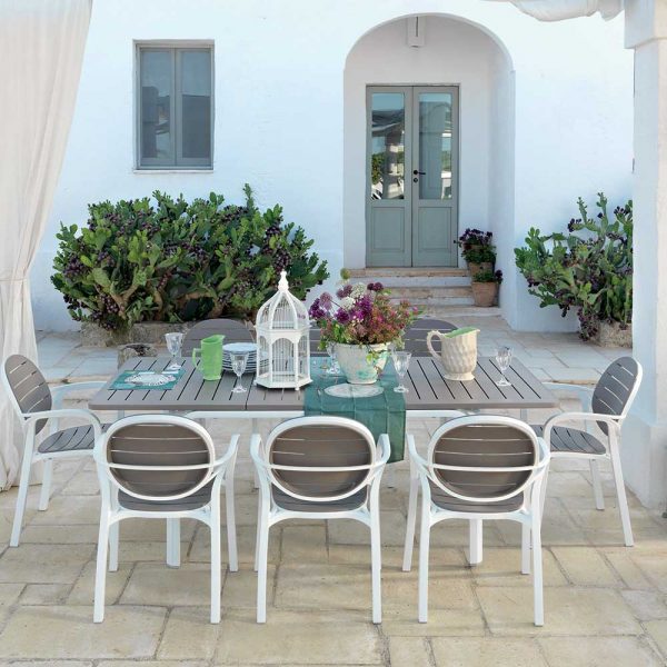 Tavolo allungabile Alloro 140/210x100 cm Nardi - Bianco/Tortora
